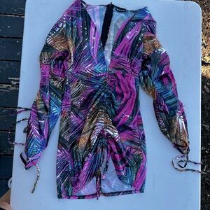 Colorful Abstract Long Sleeve Dress